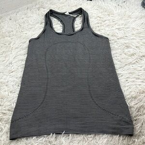Lululemon Swiftly Tech Tank Hyper Stripe Black White